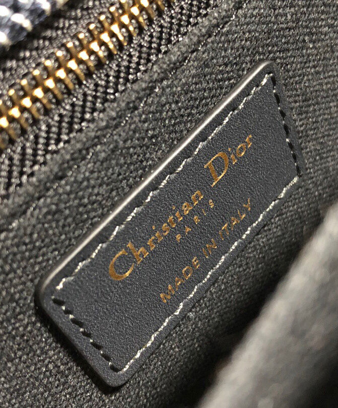 Christian Dior 30 Montaigne Canvas with Leather Bag Dark Blue